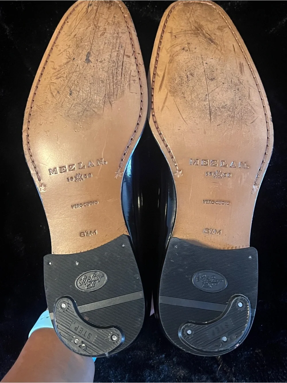 Mezlan Black Patent Leather Slip-On Loafers